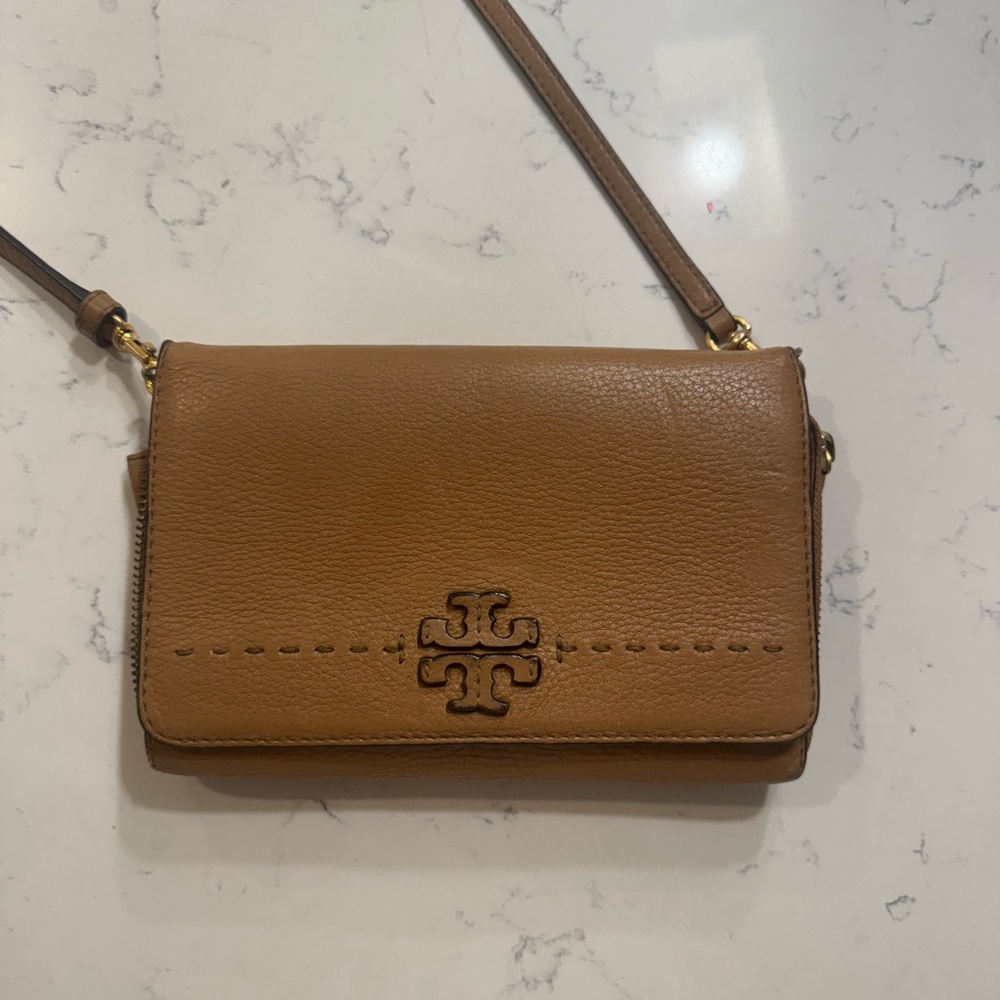 Tory Burch Tan Leather Crossbody Bag